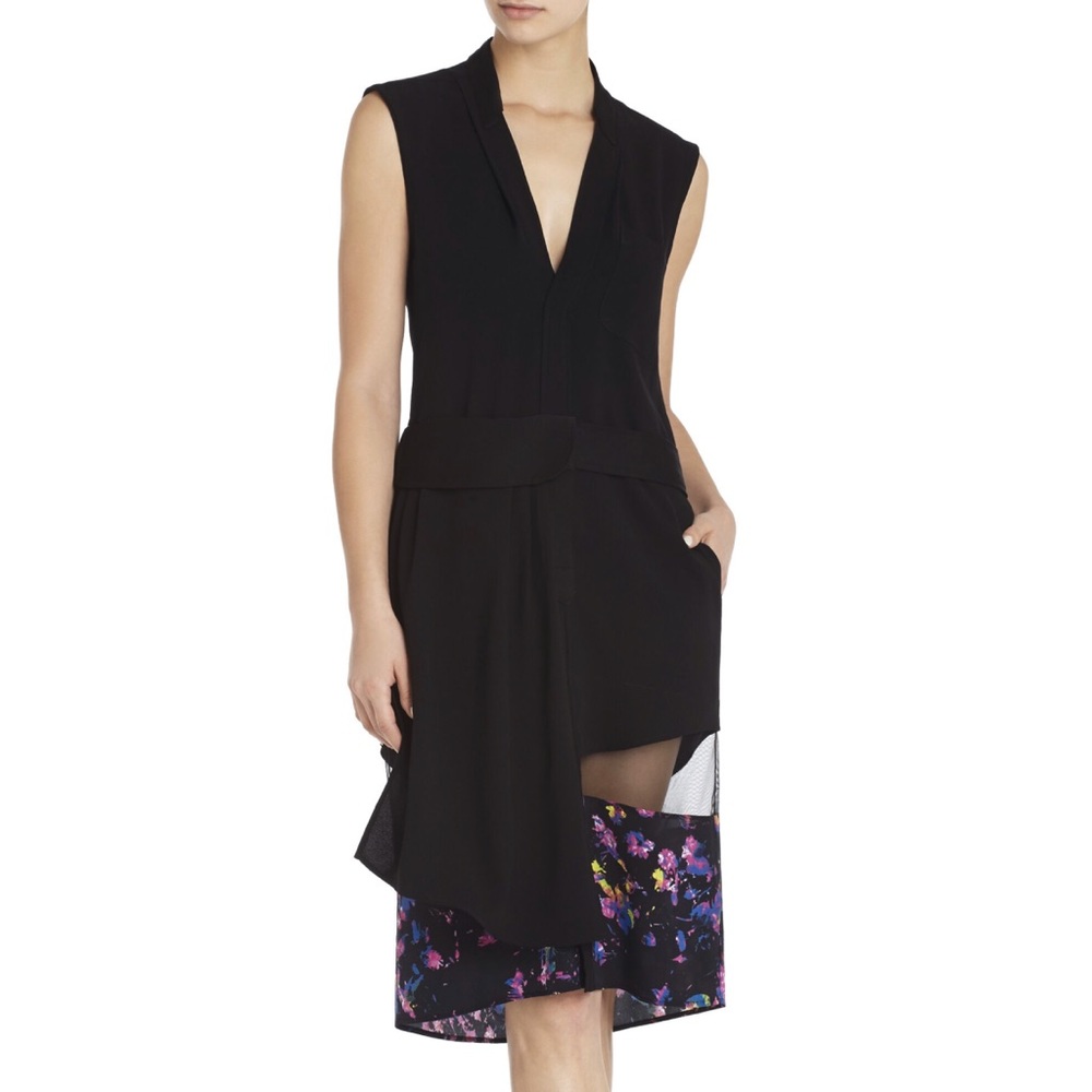 BCBGMaxAzria asymmetrical black dress